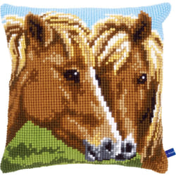 Vervaco Needlepoint Cushion Top Kit 16"X16"-Horses