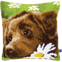 Vervaco Needlepoint Cushion Top Kit 16"X16"-Chocolate Labrador