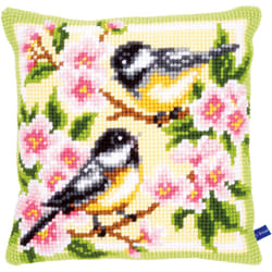 Vervaco Needlepoint Cushion Top Kit 16"X16"-Birds & Blossoms