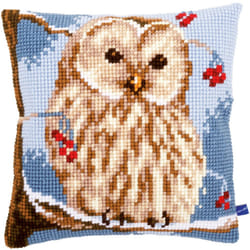 Vervaco Needlepoint Cushion Top Kit 16"X16"-Winter Owl