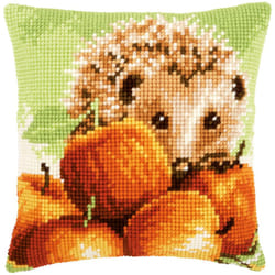 Vervaco Needlepoint Cushion Top Kit 16"X16"-Hedgehog With Apples