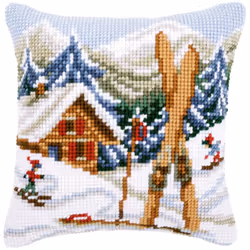 Vervaco Needlepoint Cushion Top Kit 16"X16"-Ski Lodge