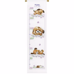 Vervaco Height Chart Playing Dogs Cross Stitch Kit