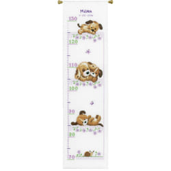 Vervaco Height Chart Playing Dogs Cross Stitch Kit
