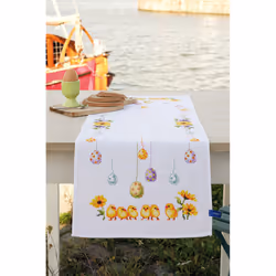 Vervaco Table Runner Chicks and Eggs Cross Stitch Kit