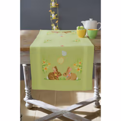 Vervaco Easter Bunnies Table Runner Cross Stitch Kit