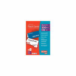 Decadry Place Cards 85x46mm Pack 132 White 200gsm - 6 per A4 sheet
