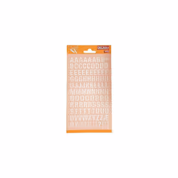 White Letters Transfers - 12 mm - 1 Sheet