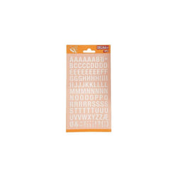 White Letters Transfers - 12 mm - 1 Sheet