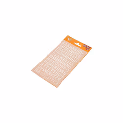 White Letters Transfers - 12 mm - 1 Sheet