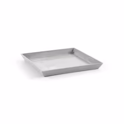 Ecopots Modern Recycled Plastic Square Flower Pot Planter Saucer - White Grey Finish - 16.9 D x 1.4 H