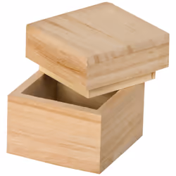 Artemio 5 x 5 x 5 cm Mini Wooden Box Square, Beige