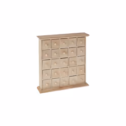 Wooden Chest with 25 Drawers, Beige, Wood, 32,5 x 32,5 x 8 cm
