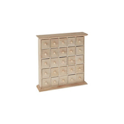 Wooden Chest with 25 Drawers, Beige, Wood, 32,5 x 32,5 x 8 cm
