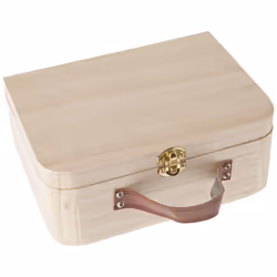 Artemio 23 x 17 x 9 cm Wooden Suitcase, Beige
