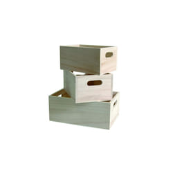 Artemio 3 Wooden Nested Boxes, Beige