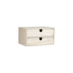 Solid Wood Unit Drawers, 24 x 16 x 13.3cm, Beige, 24 x 16 x 13.3 cm