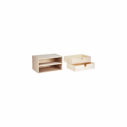Solid Wood Unit Drawers, 24 x 16 x 13.3cm, Beige, 24 x 16 x 13.3 cm