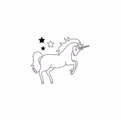 Wooden stamp - Unicorn