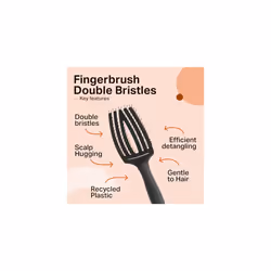 Fingerbrush Care Iconic - Medium - Double Bristles - Ultimate Detangling Hairbrush for Smooth Styling & Comfort - Additional view 2