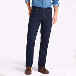 Wrangler Texas Stretch Authentic Straight Leg Mens Jeans - Blue Black - 42W 34L