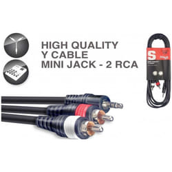 Stagg Syc Stereo Mini Jack to Dual Phono Cable (3m/10ft) - Syc3/mps2cm E