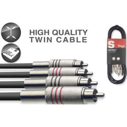 Stagg Stc Dual Phono Cable (6m/20ft, Black) - Stc6c