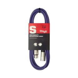 Stagg SMC3CPP High Quality Microphone Cable XLR-XLR Plug 3m - Purple