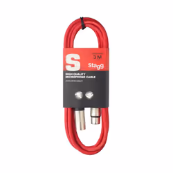 Stagg SMC3CRD High Quality Microphone Cable XLR-XLR Plug 3m - Red
