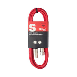Stagg SMC3CRD High Quality Microphone Cable XLR-XLR Plug 3m - Red