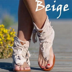 New Women&apos;s Fashion Bohemian Sandals Flat Sandals Tassels Casual Summer Shoes Plus Size(35-43) - beige, 38