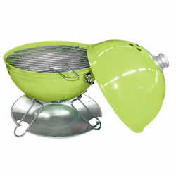 Green Portable & Freestanding Enamelled Steel BBQ Grill, 29cm x 43cm