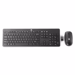 HP T6L04AA, Wireless, RF Wireless, Mechanical, QWERTY, Black, Mouse included