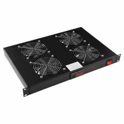 LOGON RAF305BL, Fan panel, Black, 4 fan(s), 560 m³/h, 1U, 1 pc(s)