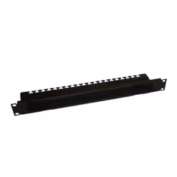 LOGON RAO210BL, Cable management panel, Black, Metal, 1U, 48.3 cm (19"), 482 mm