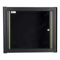 LOGON RWM09U45BL, Wall mounted rack, 9U, Key lock, Cable management, Black