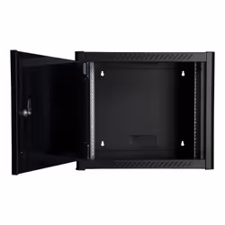 LOGON RWM09U45BL rack cabinet 9U Wall mounted rack Black