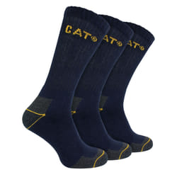 CAT - Mens 3 Pack Real Work Cotton Socks - 6-11 UK, Navy