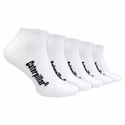 CAT - Mens 5 Pack Cotton Rich Trainer Work Socks - 9-11 UK, White