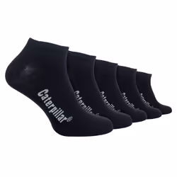 CAT - Mens 5 Pack Cotton Rich Trainer Work Socks - 9-11 UK, Black