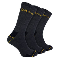 CAT - Mens 3 Pack Real Work Cotton Socks - 6-11 UK, Charcoal