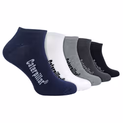 CAT - Mens 5 Pack Cotton Rich Trainer Work Socks - 6-9 UK, Assorted