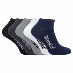 CAT - Mens 5 Pack Cotton Rich Trainer Work Socks - 6-9 UK, Assorted