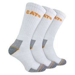 CAT - Mens 3 Pack Real Work Cotton Socks - 6-11 UK, White