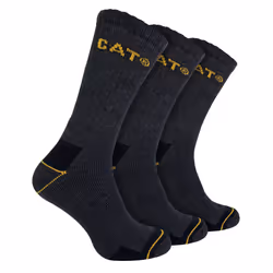 CAT - Mens 3 Pack Real Work Cotton Socks - 3-5 UK, Charcoal