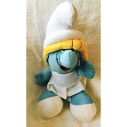 12 inch 30cm 'Smurfette' yellow and blue smurf plush