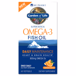 Garden of Life  Minami Omega-3 Fish Oil Daily Maintenance, Orange, 60 softgels