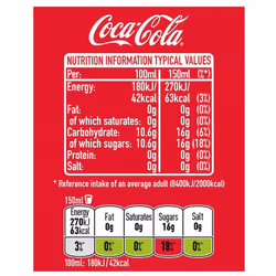 Coca-Cola Original Taste Cans, 12 x 150ml