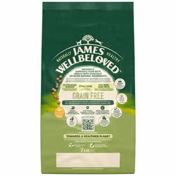7.5kg James Wellbeloved Grain Free Small Breed Adult Dry Dog Food Turkey & Veg
