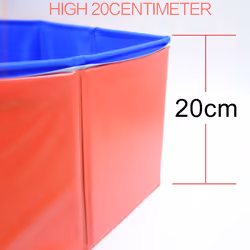 Dog Puppy Cat Foldable Water Play Bathing Wash Tub Non-slip Pet Swimming Pool - Blue, 60*20cm